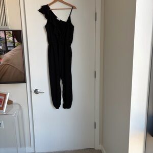 Parker Black Ruffled Jumpsuit